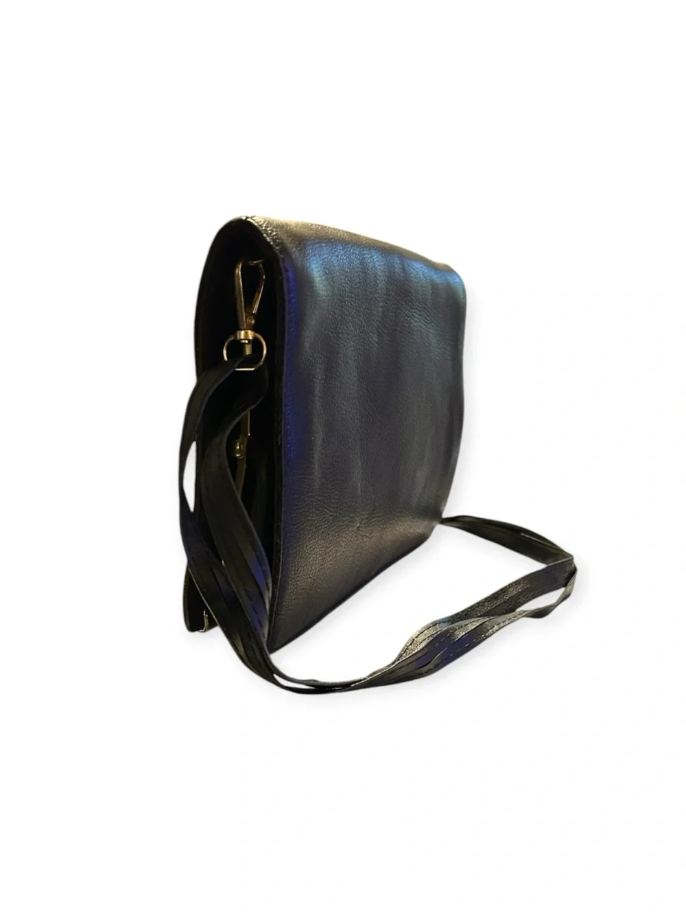 Madewell Mirror Black Leather Adjustable Strap Bag/Clutch Crossbody